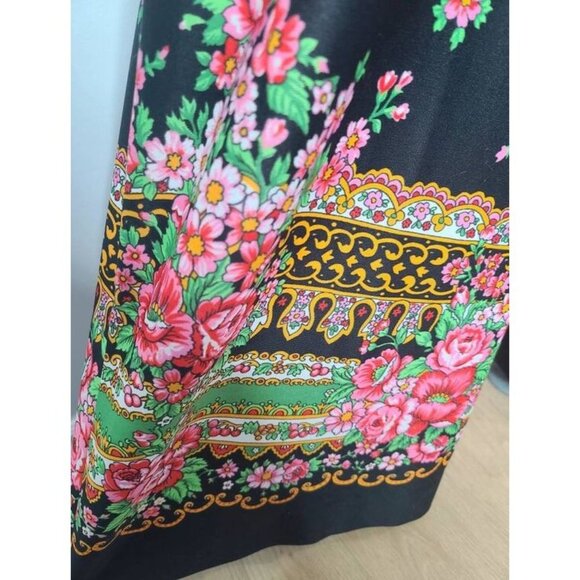 Vintage Wide Leg Pants, 60s Floral Pants, 60s Palazzo Pants - Picture 5 of 9